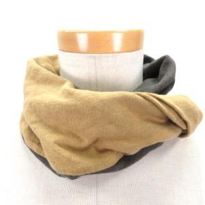 KAPITAL ネックウォーマー スヌード バイカラー ベージュ グレー 230216E