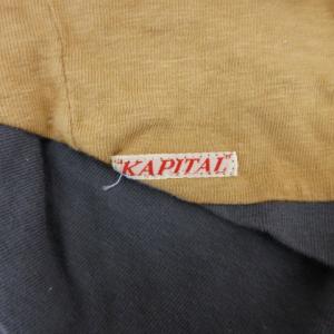 KAPITAL ネックウォーマー スヌード バイカラー ベージュ グレー 230216E