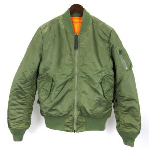 ALPHA INDUSTRIES リバーシブル MA-1 フライト ボンバー ジャケット ブルゾン ジップアップ M カーキ オレンジ SM0