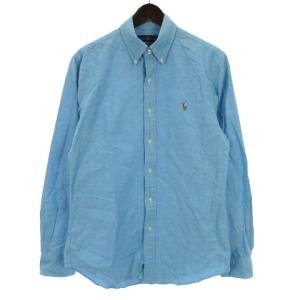 ボタンダウン シャツ 長袖 ポニー 刺繍 ブルー M 230224E SM0