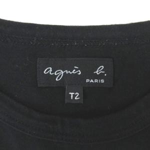 agnes b. 半袖 Tシャツ ロゴ プリント ブラック 230306E