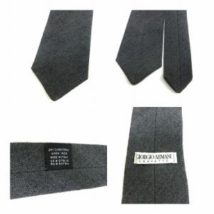GIORGIO ARMANI アルマーニコレツィオーニ ARMANI COLLEZIONI ネクタイ 3点セット シルク ウール グレー系 ブラック SM0