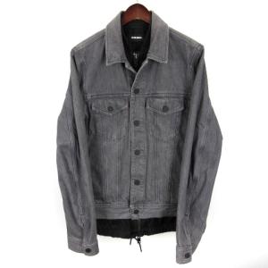 デニム ジャケット Gジャン ブルゾン ドッキング レイヤード風 L グレー系