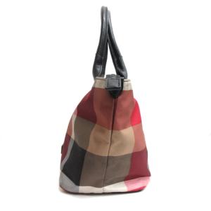 BLUE LABEL CRESTBRIDGE チェック トートバッグ ブラック レッド系 230418E 鞄