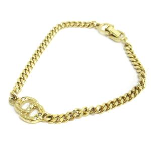 Christian Dior ヴィンテージ ブレスレット CDロゴ ストーン ゴールドカラー SM0