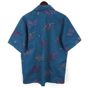 Carhartt 総柄 オープンカラー シャツ 半袖 ポケット M ブルー系