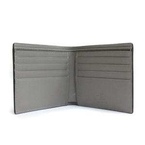 VALENTINO Vロゴ シグネチャー ウォレット 二つ折り財布 レザー グレー