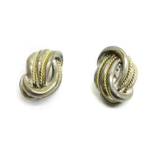 TIFFANY&Co. イヤリング ツイスト K18 925 シルバー ゴールド アクセサリー SM0