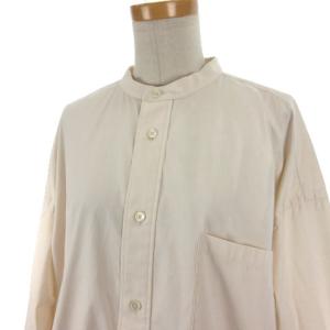 TICCA オーバサイズ バンドカラー シャツ ブラウス 長袖 0211401381 F ピンクベージュ系