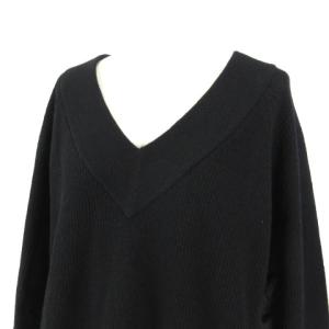 GRACE CONTINENTAL 22AW Vネック 切替 ニット ワンピース キルティング ロング 長袖 36 ブラック