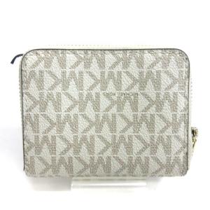 MICHAEL KORS ロゴ 総柄 三つ折り財布 コンパクト ミニ ウォレット 小銭入れ ホワイト