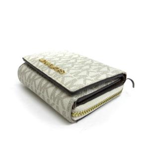 MICHAEL KORS ロゴ 総柄 三つ折り財布 コンパクト ミニ ウォレット 小銭入れ ホワイト