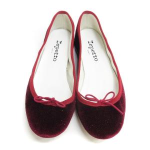 Repetto バレエ シューズ パンプス リボン ラメ レッド 36 靴 ECS