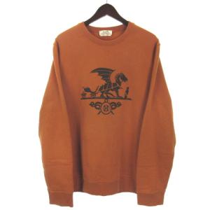 Ex-Libris Dragon 裏起毛 スウェット ロゴ レザーパッチ オレンジ