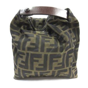 FENDI ズッカ柄 ハンドバッグ ポーチ カーキ系 