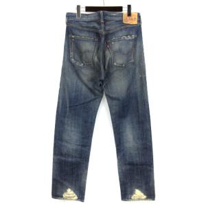 Levi's デニムパンツ ビッグE 赤耳 セルビッチ ダメージ加工 ボタンフライ W34 インディゴ