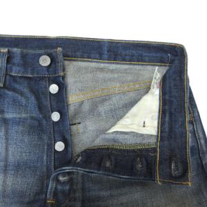 Levi's デニムパンツ ビッグE 赤耳 セルビッチ ダメージ加工 ボタンフライ W34 インディゴ