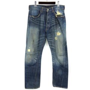 Levi's デニムパンツ ジーンズ ビッグE セルビッチ 赤耳 ダメージ加工 44501 W34 インディゴ