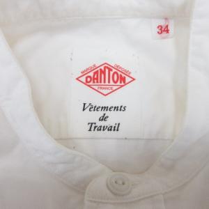 DANTON バンドカラー オックス シャツ 長袖 34 ホワイト 230411E ECS