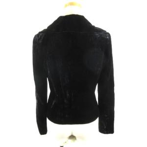 GIVENCHY collection ヴィンテージ ベロア ジャケット フリル シルクミックス ブラック 36 ECR11