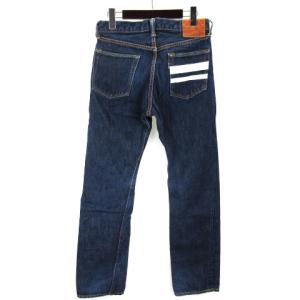 桃太郎ジーンズ MOMOTARO JEANS 出陣 ストレート デニム パンツ ジーンズ セルビッチ ペイント ボタンフライ 0205SP W30 インディゴ