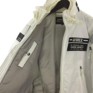 AVIREX MA-1 モディファイ ハロ ジャケット ブルゾン ロゴ 刺繍 ジップアップ 6192176 M ホワイト