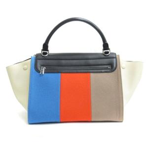 CELINE トラペーズ トリコロール ハンドバッグ ショルダー 2WAY レザー マルチカラー