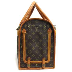 LOUIS VUITTON モノグラム サックシャン ボストンバッグ 小型犬用 ペットバッグ ドッグキャリー ウィンドウ 茶