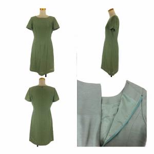 M'S GRACY スーツ セットアップ ジャケット 肩パッド ワンピース 半袖 ひざ丈 フォーマル 9号 ライトグリーン