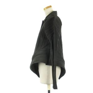 ISSEY MIYAKE PLEATS PLEASE シャツ 長袖 プリーツ 変形 IM71-FJ925 カーキ系 M