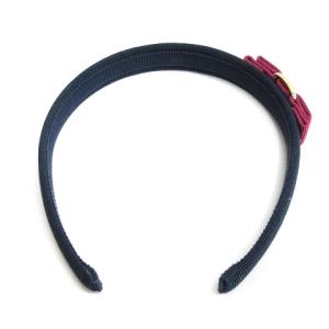 Salvatore Ferragamo ヴァラリボン カチューシャ ヘアバンド ヘアアクセサリー ネイビー ピンク SM0