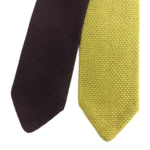 ネクタイ ニットタイ 2本セット シルク ゴールドカラー ブラウン系 SM0