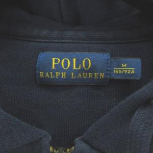 POLO RALPH LAUREN ジップアップ パーカー スウェット ロゴ ネイビー M 230424E