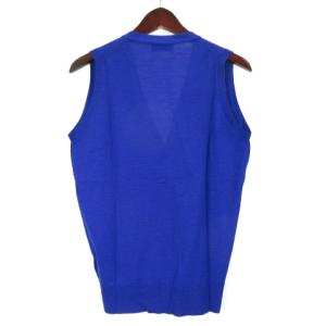 JOHN SMEDLEY ベスト ニット ウール ブルー S 230427E SM0