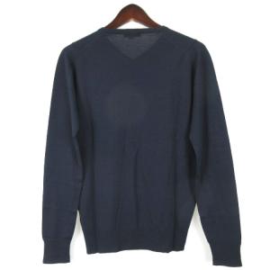 JOHN SMEDLEY ニット セーター Vネック 長袖 ネイビー XS 230427E SM0