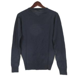 JOHN SMEDLEY ニット セーター 長袖 Vネック ネイビー XS 230427E SM0
