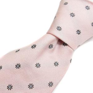 ネクタイ レギュラータイ 花柄 刺繍 シルク ピンク SM0