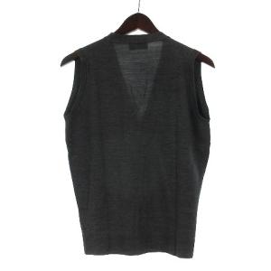 JOHN SMEDLEY ベスト ニット Vネック ウール グレー XS SM0