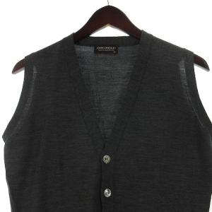 JOHN SMEDLEY ベスト ニット Vネック ウール グレー XS SM0