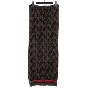 ズッカ柄 カシミヤ マフラー ストール 総柄 ウールブレンド イタリア製 ブラウン