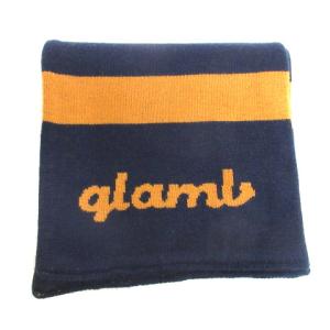 glamb マフラー ニット ロゴ ネイビー 230613E