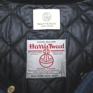 BEAUTY&YOUTH UNITED ARROWS ハリスツイード キルティング ジャケット ウール ブルー S 230511E