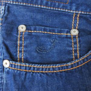 JACOB COHEN ショートパンツ ハーフ デニム ボタンフライ リネン混 36 ブルー PW633