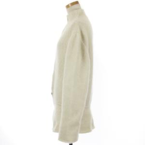 GIORGIO ARMANI ニット ジャケット カーディガン ハイネック モヘア イタリア製 46 ホワイト