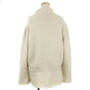 GIORGIO ARMANI ニット ジャケット カーディガン ハイネック モヘア イタリア製 46 ホワイト