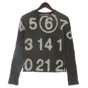 ここのえ カットソー Tシャツ 長袖 プリント ロゴ コットン イタリア製 グリーン S