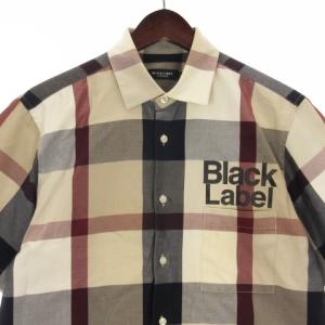 BLACK LABEL CRESTBRIDGE シャツ 半袖 チェック ロゴ プリント 51M30-430-42 ベージュ系 M