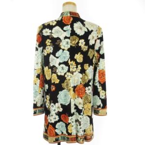 LEONARD SPORT チュニック カットソー 長袖 ハイネック 花柄 ブラック M