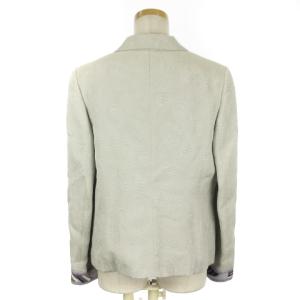 LEONARD テーラード ジャケット シングル ジャガード ペイズリー柄 ウール シルク グレー系