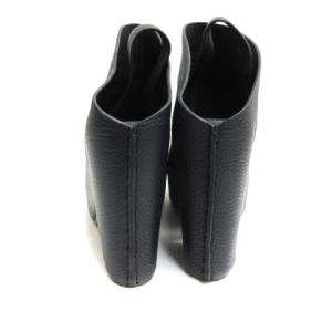 BALENCIAGA 厚底 ヒール レザー バックストラップ サンダル 38 ブラック